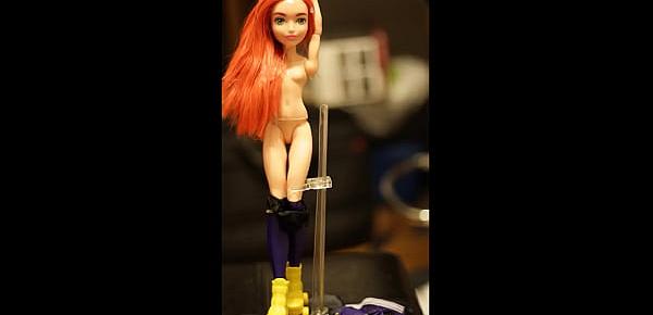  Batgirl Doll (DC) is TIED UP and SHOWERS in CUM